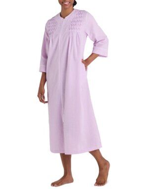 Miss Elaine Women's Seersucker LongSleeve Long Robe Size S 8455